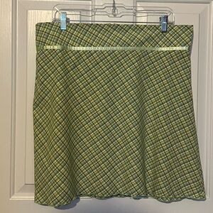 Exact Change Green Plaid Skirt